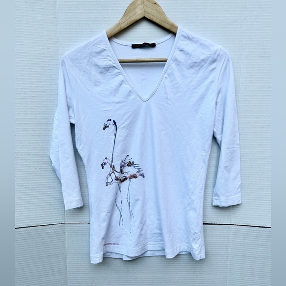 Valentino Jeans Top Long sleeve flamingo glitter sequin print - Picture 2 of 8